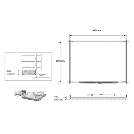 Houten tuinhuis 16 m² - 4x4 m - 40 mm - Geïmpregneerd