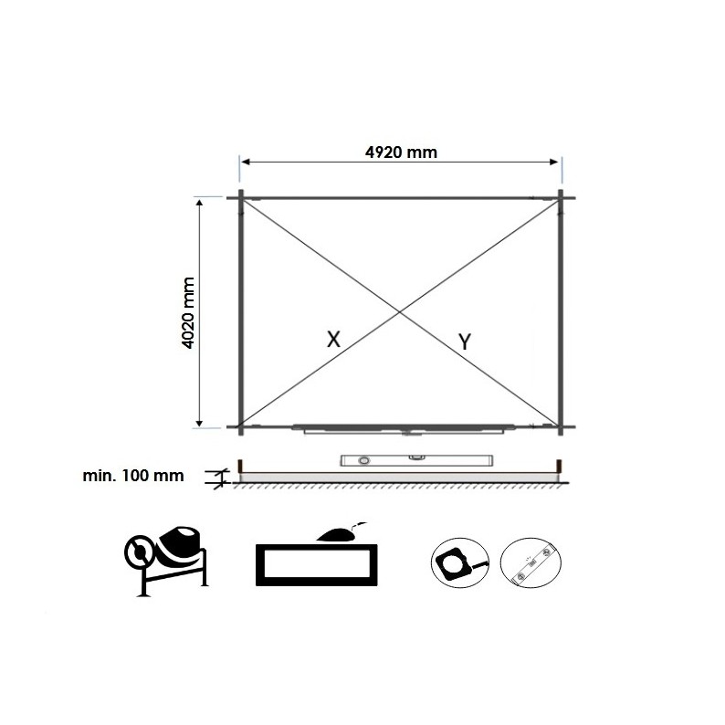 Houten tuinhuis 21.42 m² - 5.1x4.2 m - 34 mm