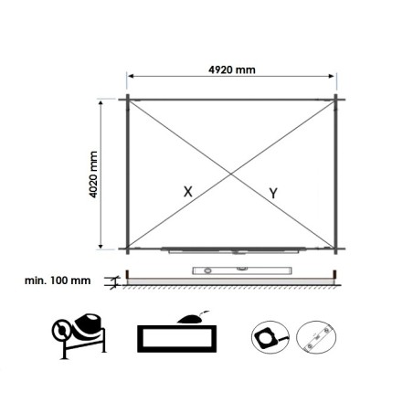 Houten tuinhuis 21.42 m² - 5.1x4.2 m - 34 mm