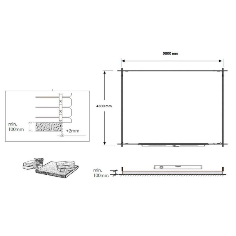 Houten tuinhuis 30 m² - 6x5 m - 40 mm