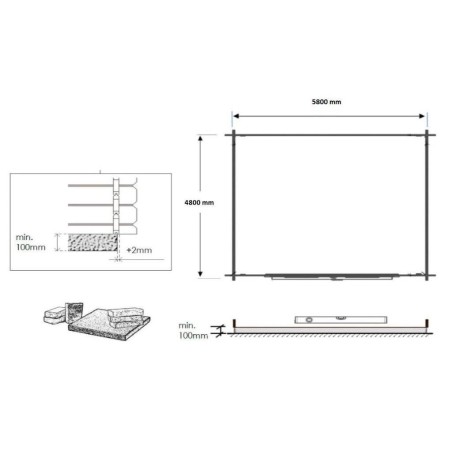 Houten tuinhuis 30 m² - 6x5 m - 40 mm