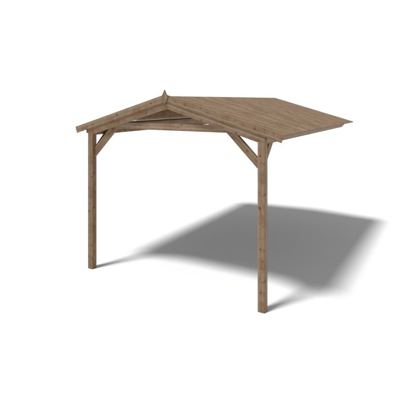 Houten tuinhuis – 1.5x3 m met aanbouw 1.5x2.76 m - 15.56 m² – Geïmpregneerd