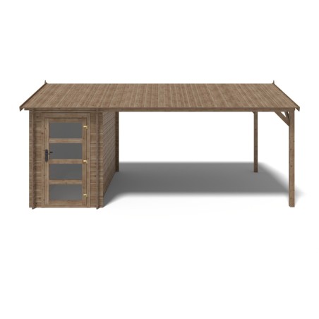 Houten tuinhuis – 1.5x3 m met aanbouw  4x2.76 m - 15.56 m² – Geïmpregneerd