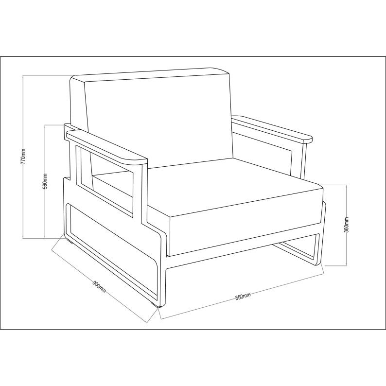 Tuinfauteuil 90x85xH.77 cm