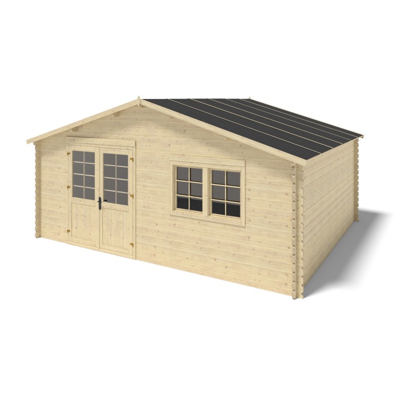 Houten tuinhuis - 6x5 m - 42 m² met terras