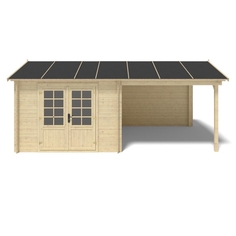 Houten tuinhuis 18 m² - 5.79x3 m - 28 mm