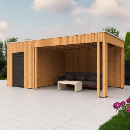Rhombus Tuinhuis met overkapping Emily | 600x250cm | Inclusief montage
