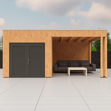 Rhombus Tuinhuis met overkapping Emily | 600x300cm | Inclusief montage