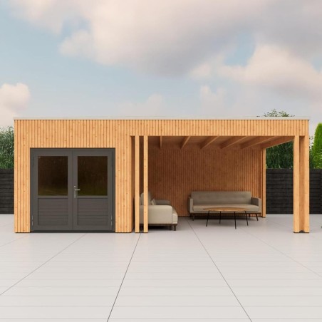 Rhombus Tuinhuis met overkapping Emily | 700x300cm | Inclusief montage