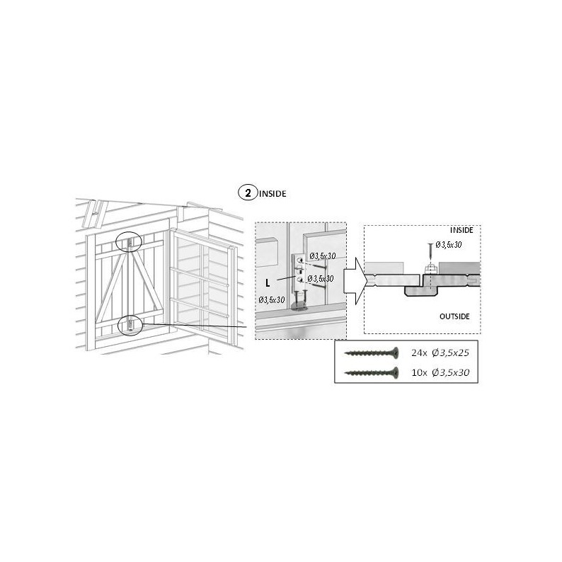 Luiken voor raam – geïmpregneerd BRUIN – set