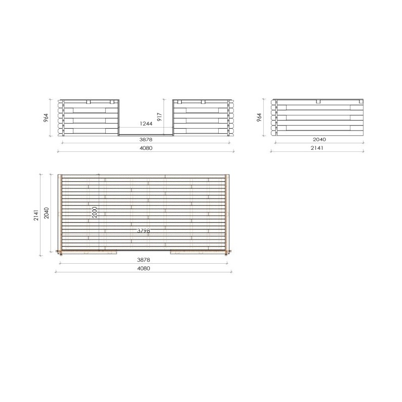 Veranda voor het huisje 4x2 m - Kleur transparant