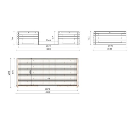 Veranda voor het huisje 4x2 m - Kleur transparant
