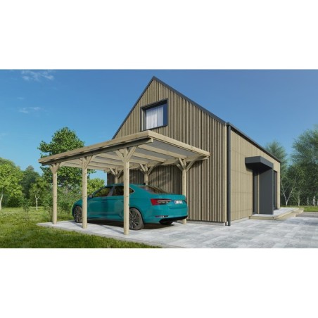 Carport, garageschuilplaats - 3.04x5.12 m - 15.57 m² - PVC-afdekking