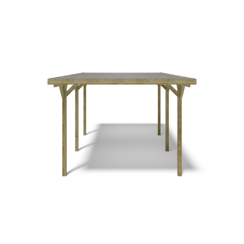 Carport, garageschuilplaats - 3.04x5.12 m - 15.57 m² - PVC-afdekking