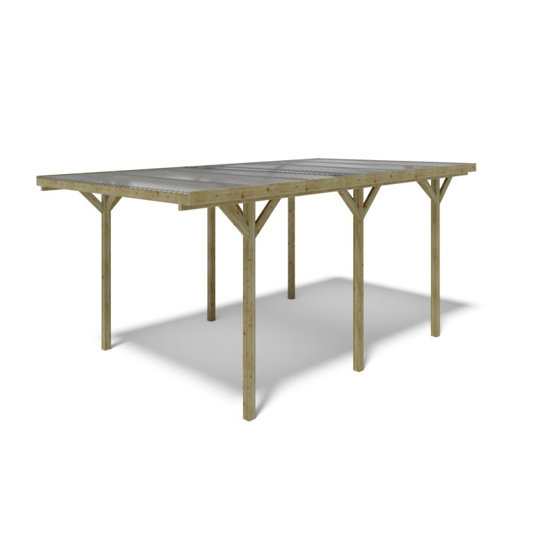 Carport, garageschuilplaats - 3.04x5.12 m - 15.57 m² - PVC-afdekking