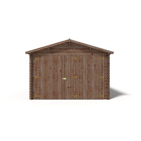 Houten garage 21 m² - 3.5x6 m - 28 mm - Kleur: bruin - Geïmpregneerd