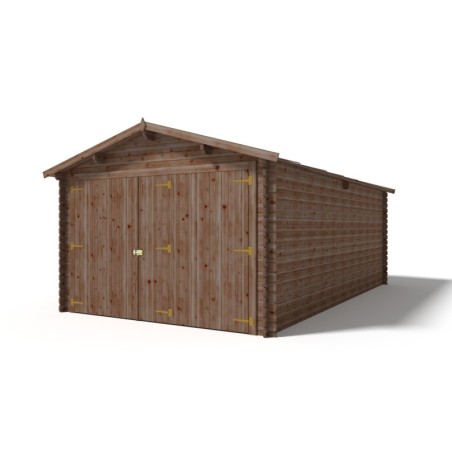Houten garage 21 m² - 3.5x6 m - 28 mm - Kleur: bruin - Geïmpregneerd