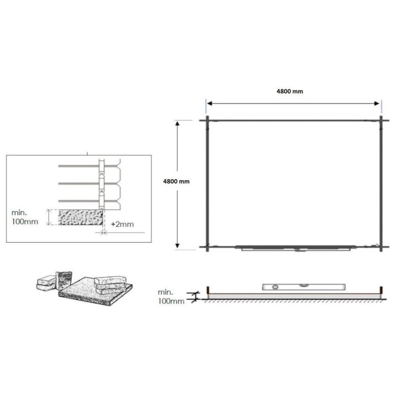 Houten tuinhuis 25 m² - 5x5 m - 40 mm