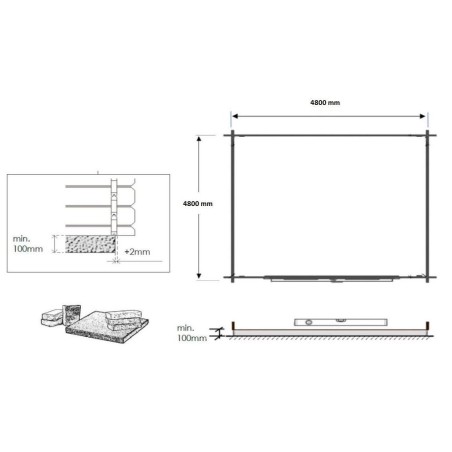 Houten tuinhuis 25 m² - 5x5 m - 40 mm