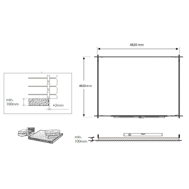 Houten tuinhuis 25 m² - 5x5 m - 28 mm - Geïmpregneerd