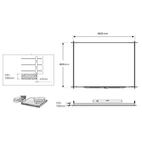 Houten tuinhuis 25 m² - 5x5 m - 28 mm - Geïmpregneerd