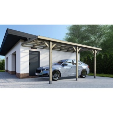 Carport, garageschuilplaats - 3x5.24 m - 15 m² - PVC-afdekking