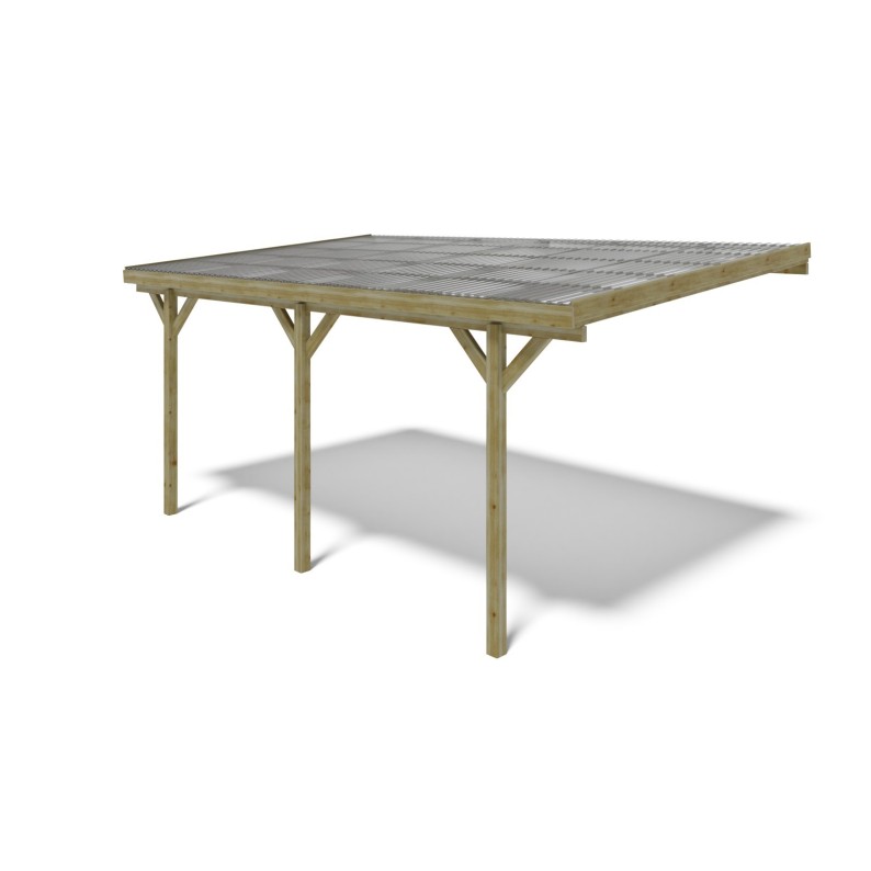 Carport, garageschuilplaats - 3x5.24 m - 15 m² - PVC-afdekking