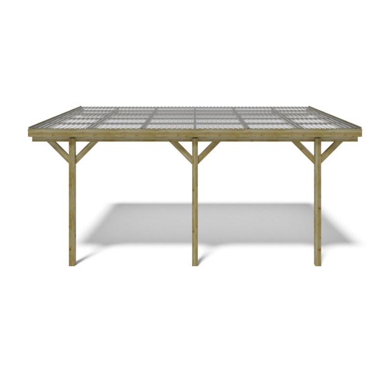 Carport, garageschuilplaats - 3x5.24 m - 15 m² - PVC-afdekking