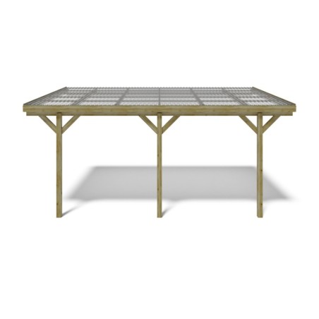 Carport, garageschuilplaats - 3x5.24 m - 15 m² - PVC-afdekking