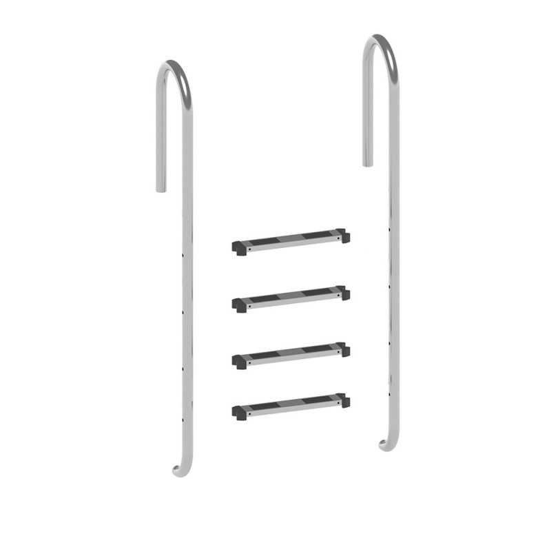 RVS zwembadtrap met 4 treden