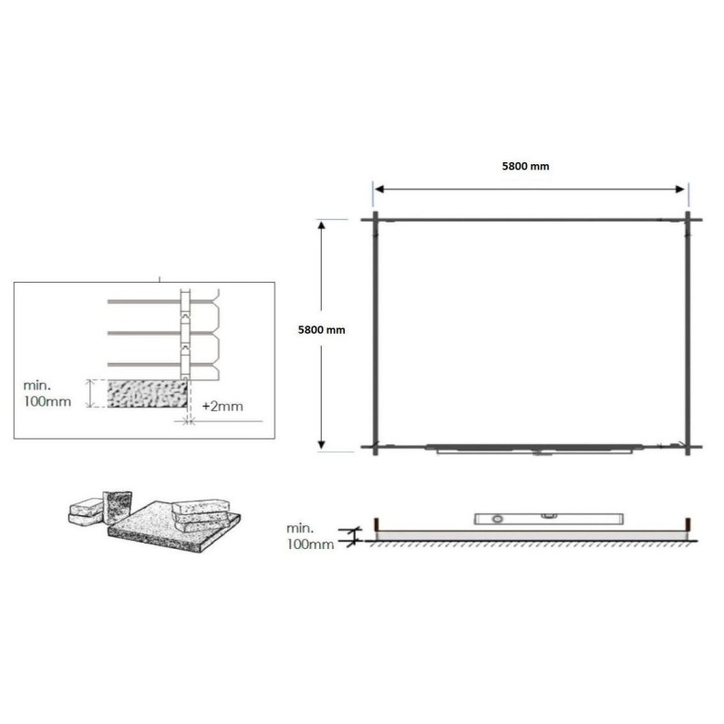Houten tuinhuis 36 m² - 6x6 m - 40 mm