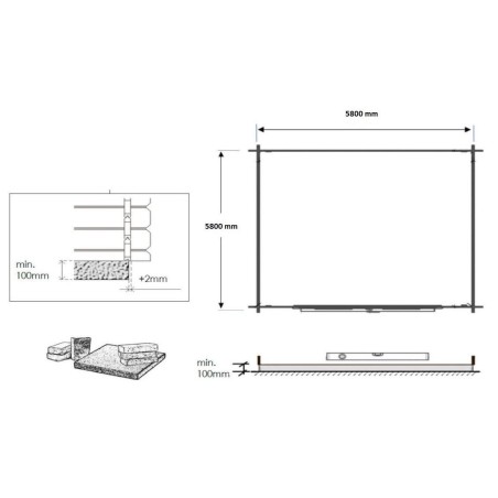 Houten tuinhuis 36 m² - 6x6 m - 40 mm