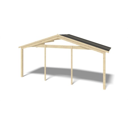 Houten tuinhuis - 6x6 m - 48 m² met terras