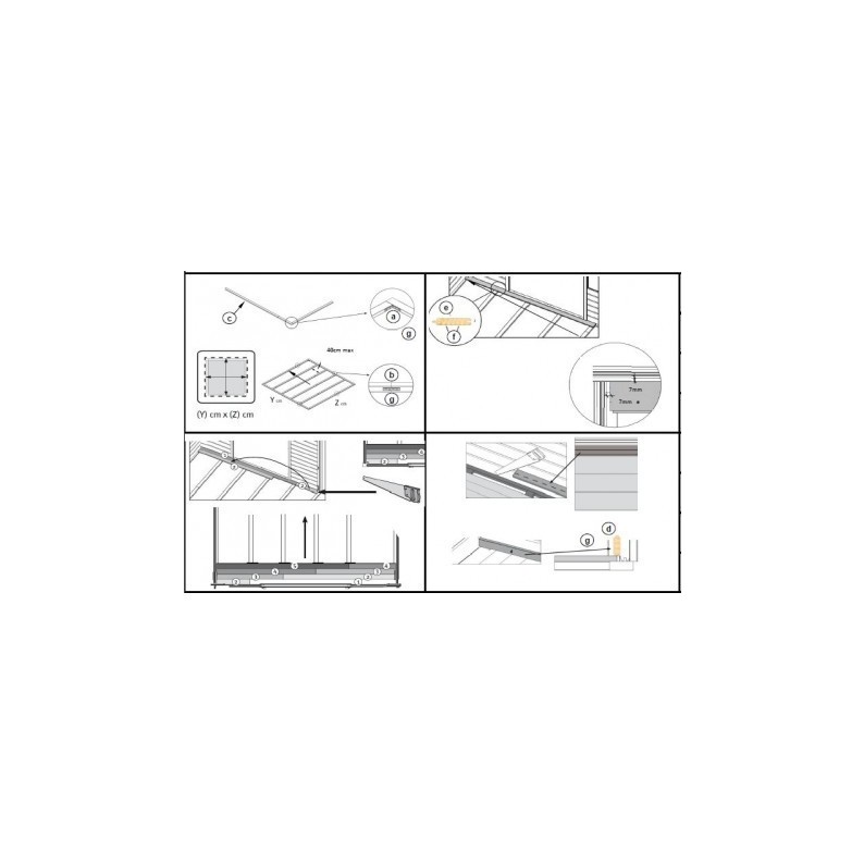 Houten tuinhuis - 6x6 m - 48 m² met terras