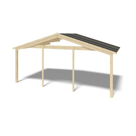 Houten tuinhuis - 6x6 m - 54 m² met terras