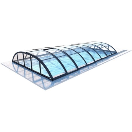 Zwembadoverkapping Horizon – 7.03x3.36 m – Massief polycarbonaat 3 mm – voor zwembad BAS7307