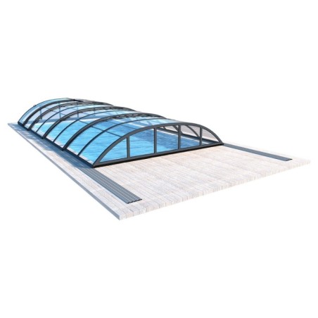 Zwembadoverkapping Horizon – 7.03x3.36 m – Massief polycarbonaat 3 mm – voor zwembad BAS7307