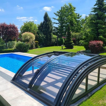 Zwembadoverkapping Horizon – 7.03x3.36 m – Massief polycarbonaat 3 mm – voor zwembad BAS7307