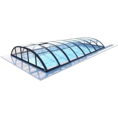 Zwembadoverkapping Horizon – 7.43x3.5 m – Massief polycarbonaat 3 mm – voor zwembad BAS7308