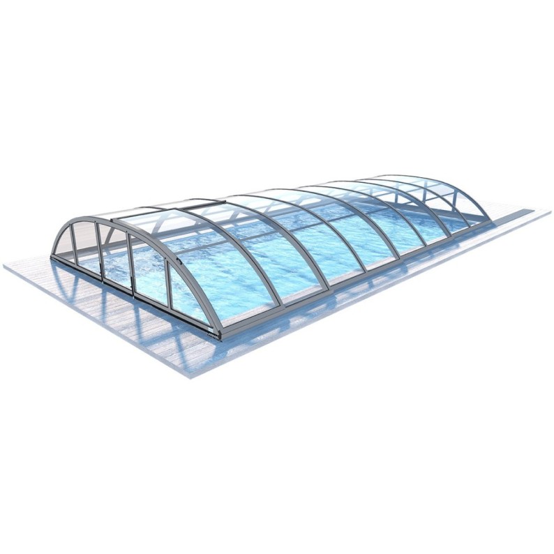 Zwembadoverkapping Horizon – 7.43x3.5 m – Massief polycarbonaat 3 mm – voor zwembad BAS7308