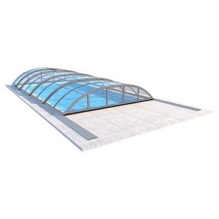Zwembadoverkapping Horizon – 7.43x3.5 m – Massief polycarbonaat 3 mm – voor zwembad BAS7308