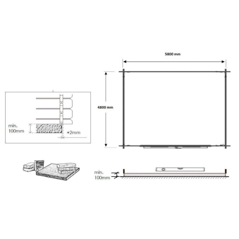 Houten tuinhuis 30 m² - 6x5 m - 40 mm