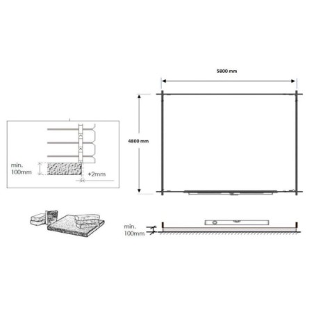 Houten tuinhuis 30 m² - 6x5 m - 40 mm
