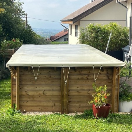 Winterafdekking 4.26 x 3.16 m voor zwembad BAS7302. BAS7303