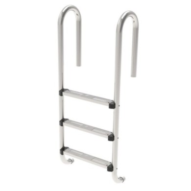 RVS zwembadladder met 3 treden