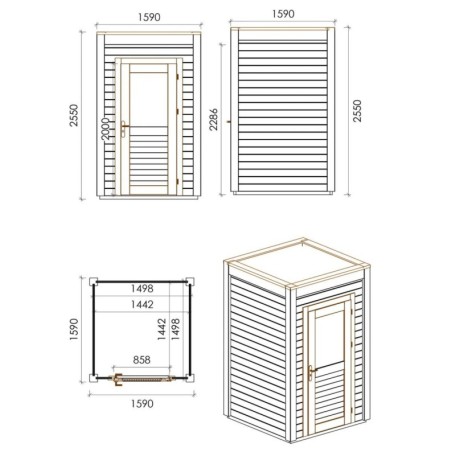 Modern Tuinhuis Veya | 150x150 cm | Geïmpregneerd
