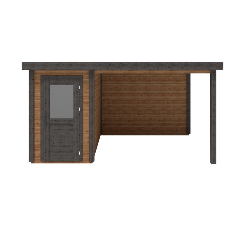 Traditioneel tuinhuis met overkapping Mira 450x250cm