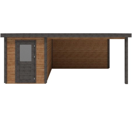 Modern Tuinhuis met Overkapping Vala 600x300 cm Geïmpregneerd
