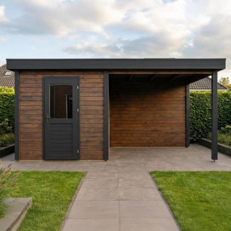 Traditioneel Tuinhuis met Overkapping Rava 550x250 cm