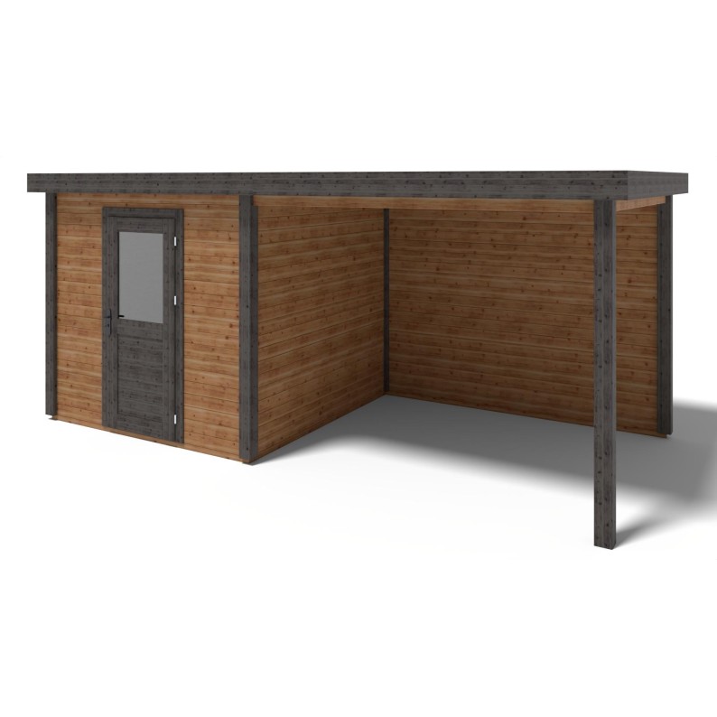 Traditioneel Tuinhuis met Overkapping Rava 550x250 cm